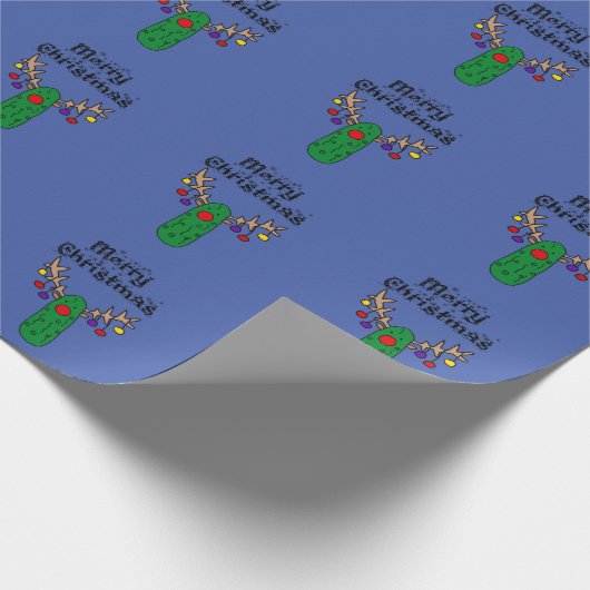 Funny Pickle Reindeer Merry-kerstkunst Cadeaupapier (Hoek)