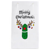 Funny Pickle Reindeer Merry-kerstkunst Klein Cadeauzakje (Voorkant)