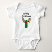 Funny Pickle Reindeer Merry-kerstkunst Romper (Voorkant)