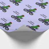 Funny Pickle Riding Bicycle Cartoon Cadeaupapier (Hoek)