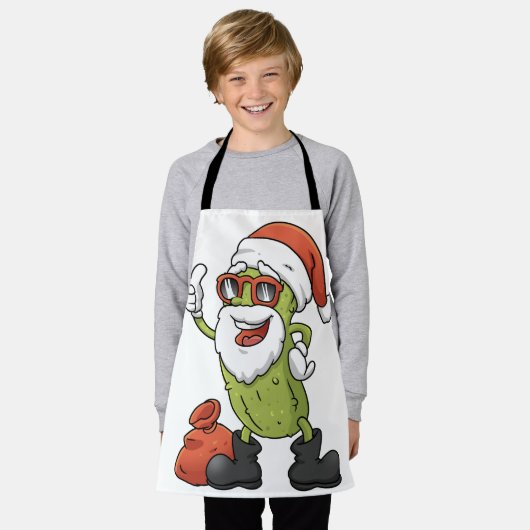 Funny Pickle Santa Claus Christmas Cartoon Holiday Schort (Gedragen)