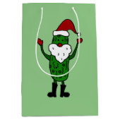 Funny Pickle Santa Claus Gift Bag Medium Cadeauzakje (Voorkant)