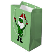 Funny Pickle Santa Claus Gift Bag Medium Cadeauzakje (Achterkant Gekanteld)