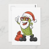 Funny Pickle Santa Claus Kerstman Cartoon Holiday Briefkaart (Voorkant / Achterkant)