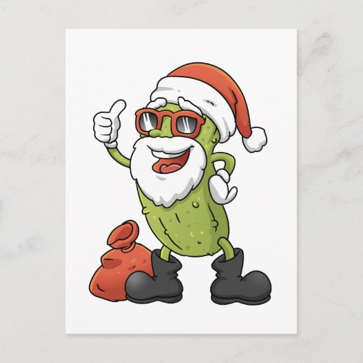 Funny Pickle Santa Claus Kerstman Cartoon Holiday Briefkaart (Voorkant)