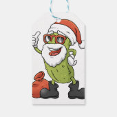 Funny Pickle Santa Claus Kerstman Cartoon Holiday Cadeaulabel (Achterkant)
