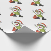 Funny Pickle Santa Claus Kerstman Cartoon Holiday Cadeaupapier (Hoek)