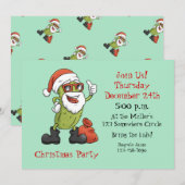Funny Pickle Santa Claus Kerstman Cartoon Holiday Kaart (Voorkant / Achterkant)