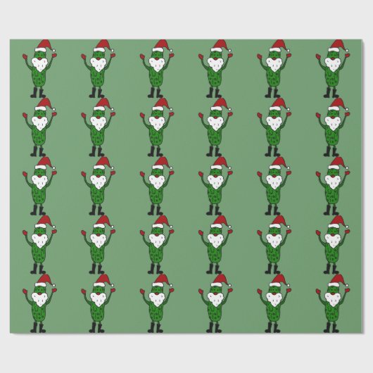 Funny Pickle Santa Claus-kerstontwerp Cadeaupapier (Vlak)