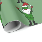 Funny Pickle Santa Claus-kerstontwerp Cadeaupapier (Rol Hoek)