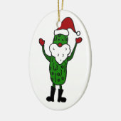 Funny Pickle Santa Claus-kerstontwerp Keramisch Ornament (Links)