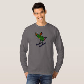 Funny Pickle Skiing Cartoon T-shirt (Voorkant volledig)