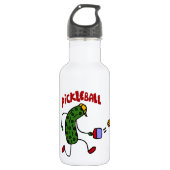 Funny Pickle Spelling Pickleball Action Design Waterfles (Voorkant)