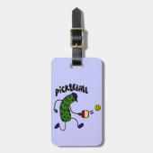 Funny Pickle Spelling Pickleball Bagagelabel (Voorkant verticaal)