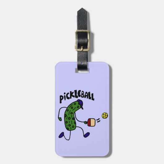 Funny Pickle Spelling Pickleball Bagagelabel (Voorkant verticaal)