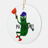 Funny Pickle Spelling Pickleball Keramisch Ornament (Links)
