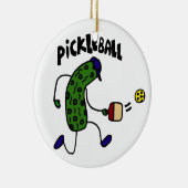 Funny Pickle Spelling Pickleball Keramisch Ornament (Rechts)