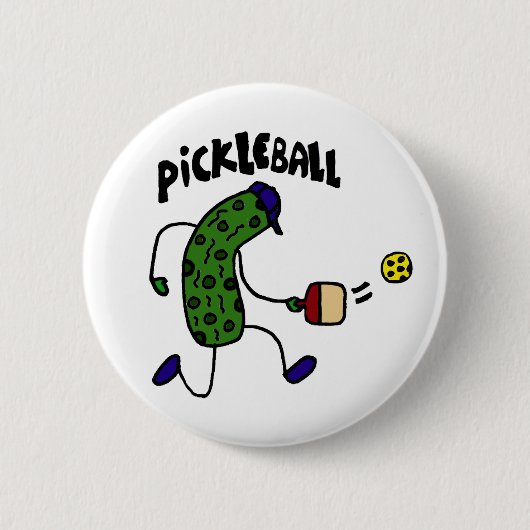 Funny Pickle Spelling Pickleball Ronde Button 5,7 Cm (Voorkant)