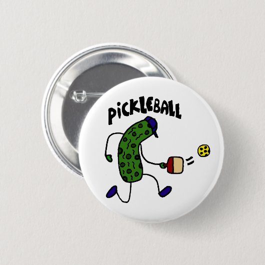 Funny Pickle Spelling Pickleball Ronde Button 5,7 Cm (Voorkant /achterkant)