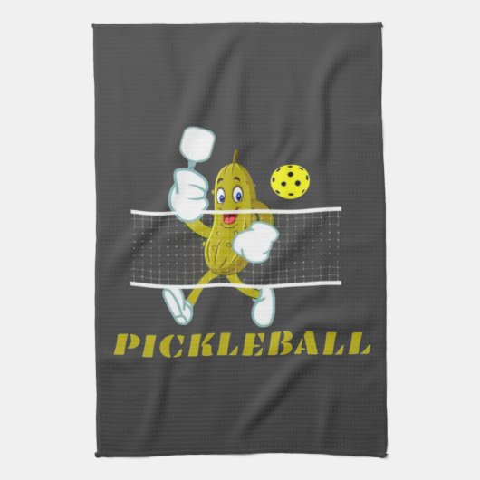 Funny Pickle Spelling Pickleball Theedoek (Verticaal)