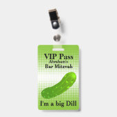 Funny Pickle VIP Party Badge (Voorkant met clip)