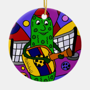 Funny Pickleball Abstracte Art Origineel Keramisch Ornament