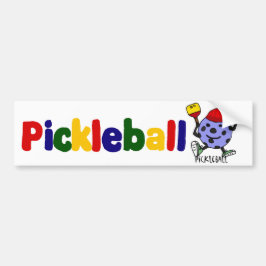Funny Pickleball Ball Character Cartoon Bumpersticker
