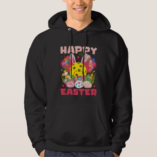 Funny Pickleball Ball & Paddles Bunny Ears Easter  Hoodie (Voorkant)