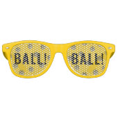 Funny Pickleball Ball Yellow Retro Sunbribribril Retro Zonnebril (Voorkant)