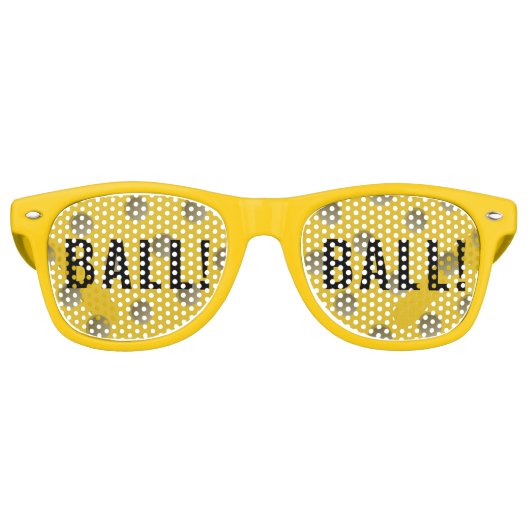Funny Pickleball Ball Yellow Retro Sunbribribril Retro Zonnebril (Voorkant)