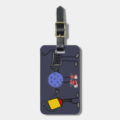 Funny Pickleball Cartoon Characters Bagagelabel (Voorkant verticaal)