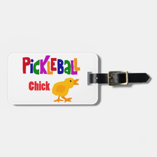 Funny Pickleball Chick Art Bagagelabel (Voorkant horizontaal)