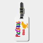 Funny Pickleball Chick Art Bagagelabel (Voorkant verticaal)