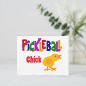 Funny Pickleball Chick Art Briefkaart (Staand voorkant)