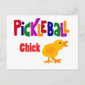 Funny Pickleball Chick Art Briefkaart (Voorkant)