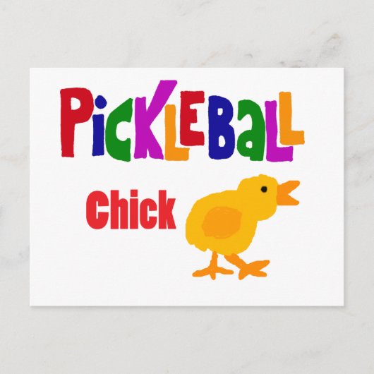 Funny Pickleball Chick Art Briefkaart (Voorkant)