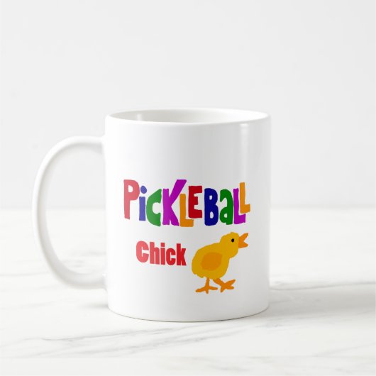 Funny Pickleball Chick Art Koffiemok (Links)