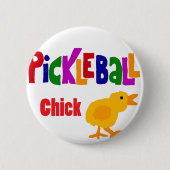 Funny Pickleball Chick Art Ronde Button 5,7 Cm (Voorkant)
