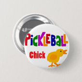 Funny Pickleball Chick Art Ronde Button 5,7 Cm (Voorkant /achterkant)