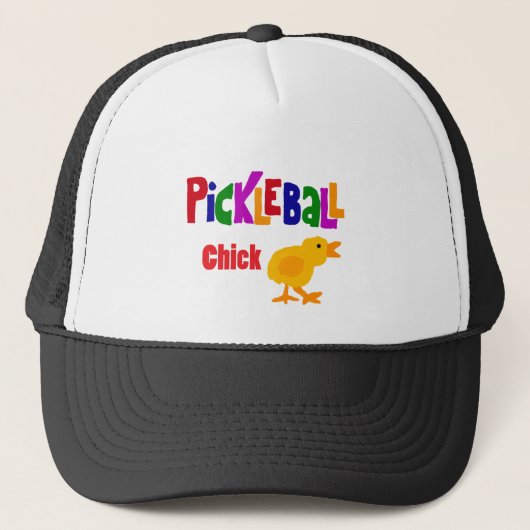 Funny Pickleball Chick Art Trucker Pet (Voorkant)
