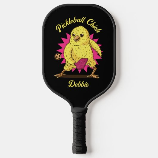 Funny Pickleball Chick Custom met Name Paddle (Voorkant)