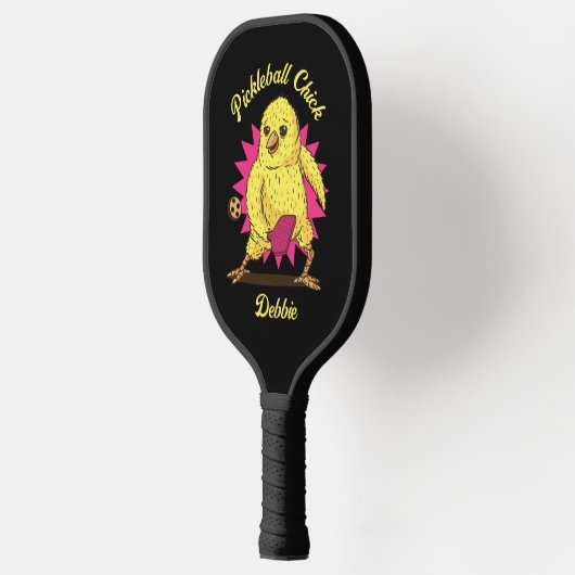 Funny Pickleball Chick Custom met Name Paddle (Links)