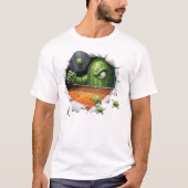 Funny Pickleball Creature Dominates Court Scene T-shirt (Voorkant)