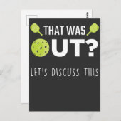 Funny Pickleball Discussie Joke Racquet Sportsman Briefkaart (Voorkant / Achterkant)