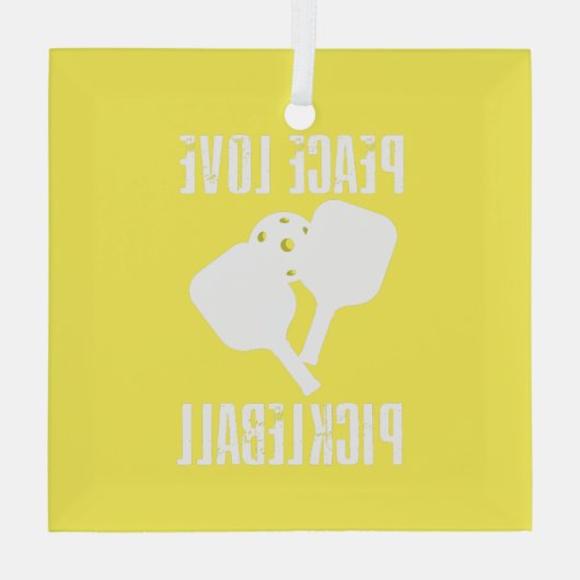 Funny Pickleball Glas Ornament (Achterkant)
