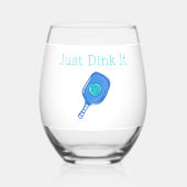 Funny Pickleball gooit het gewoon af Wijnglas Zonder Voet (Achterkant)