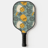 Funny Pickleball Graphic Green Gold Paddle (Voorkant)