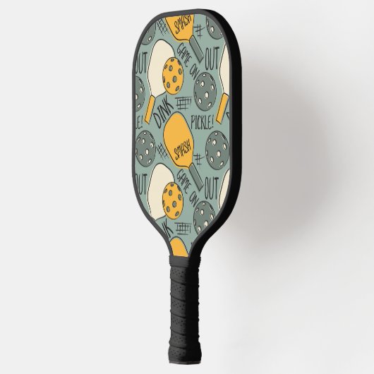 Funny Pickleball Graphic Green Gold Paddle (Links)