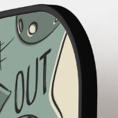 Funny Pickleball Graphic Green Gold Pickleball Paddle (Links Detail)