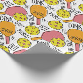 Funny Pickleball Graphic in Roze Sinaasappel Cadeaupapier (Hoek)